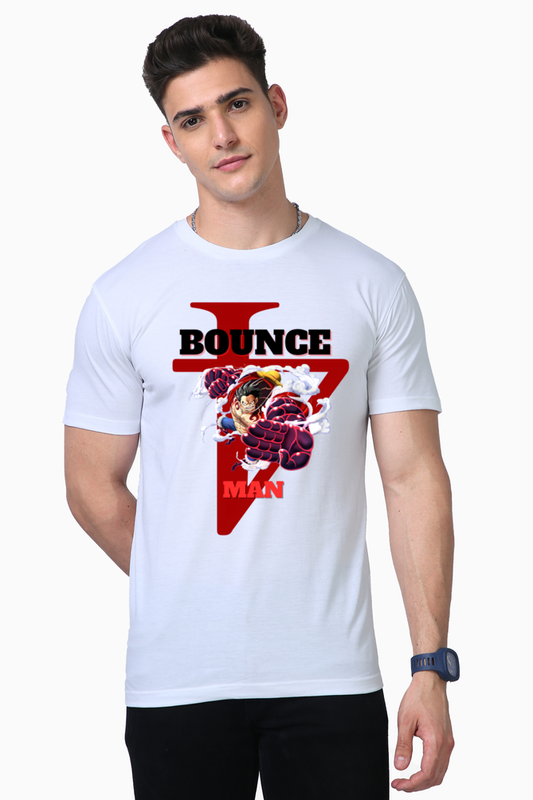 Supima Round Neck T-Shirt with Bounce Man Design