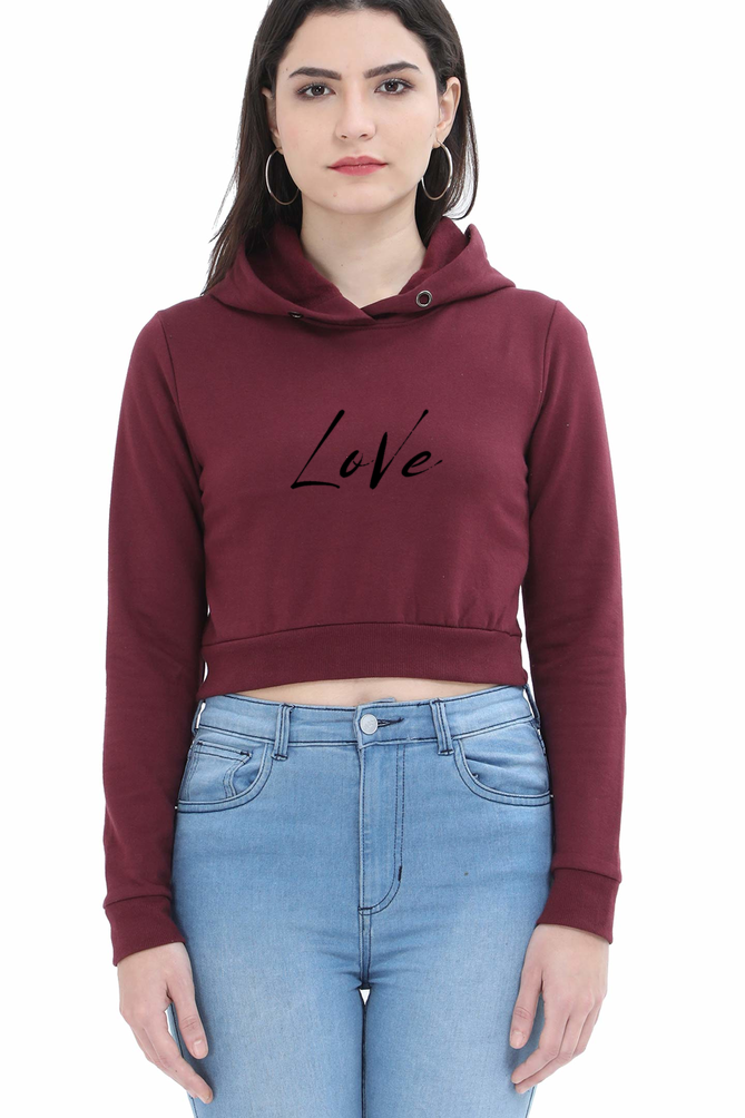 Crop Hoodie Love Design