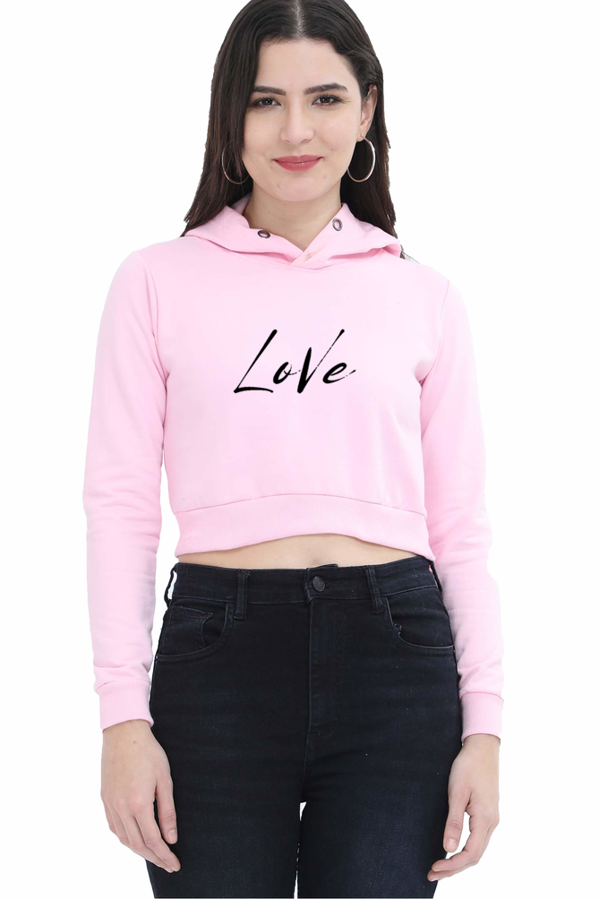 Crop Hoodie Love Design