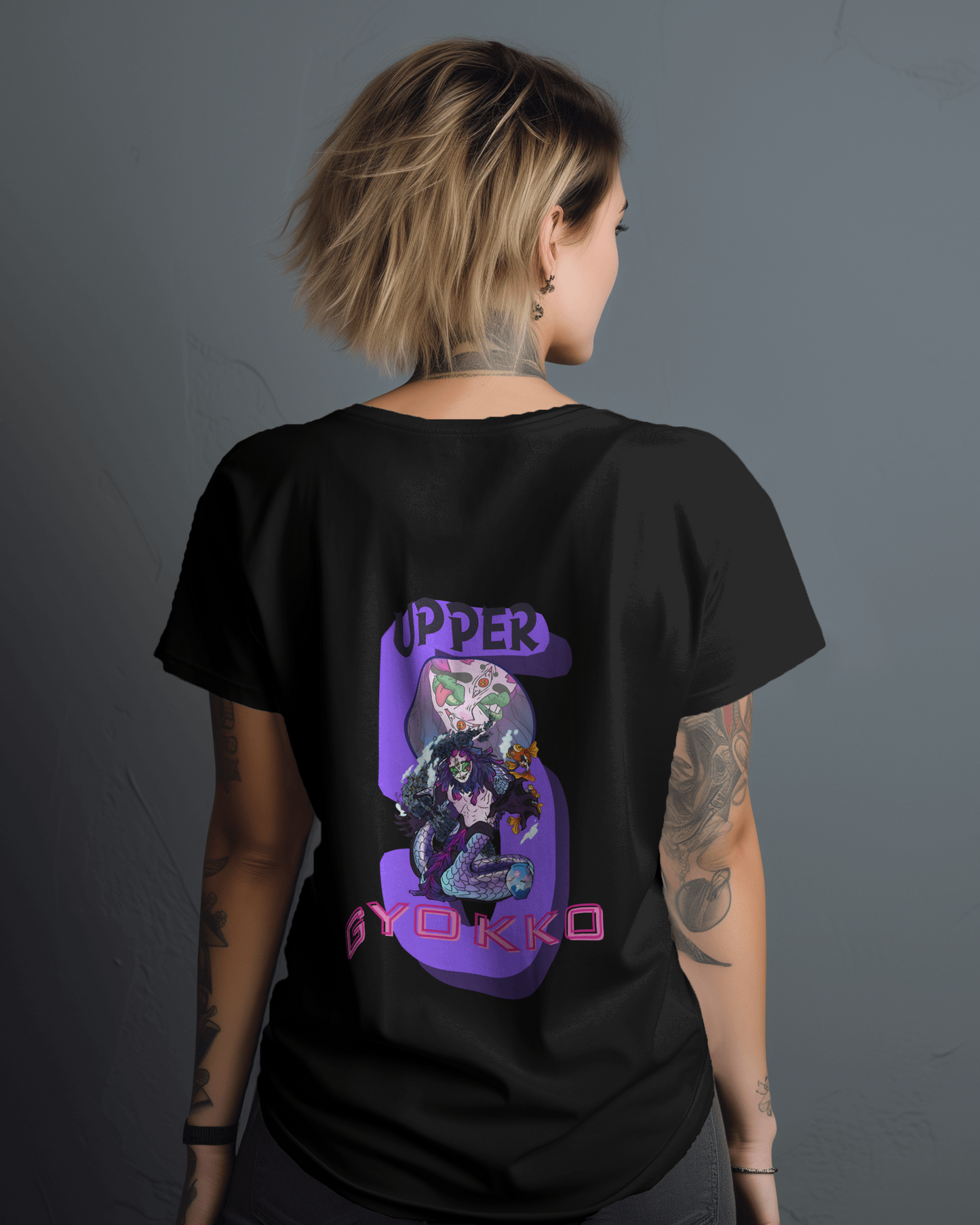 Womens Oversized T-Shirt With Uppermoon 5 Design