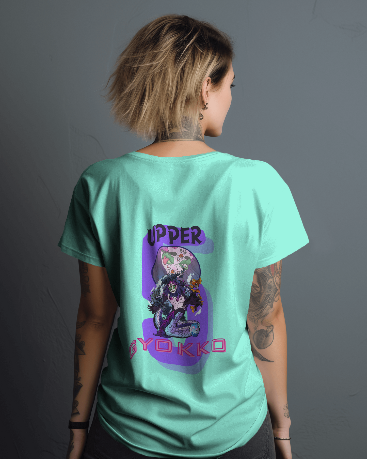 Womens Oversized T-Shirt With Uppermoon 5 Design