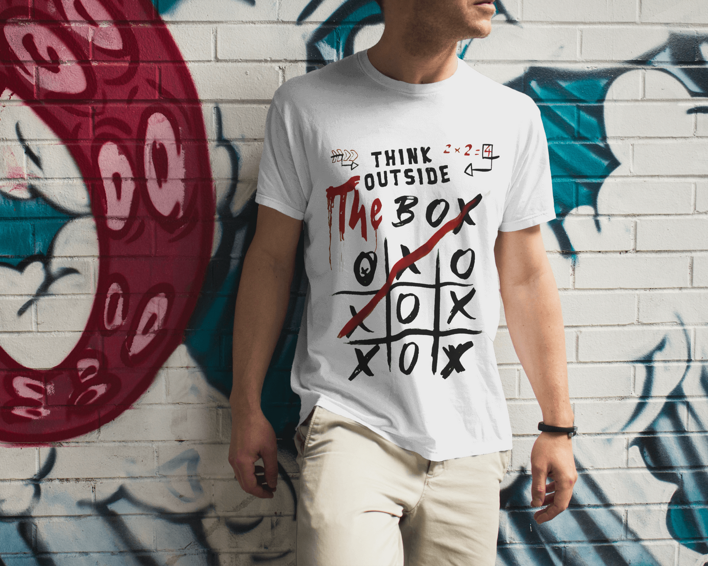 Round Neck T-Shirt with XO Game Design