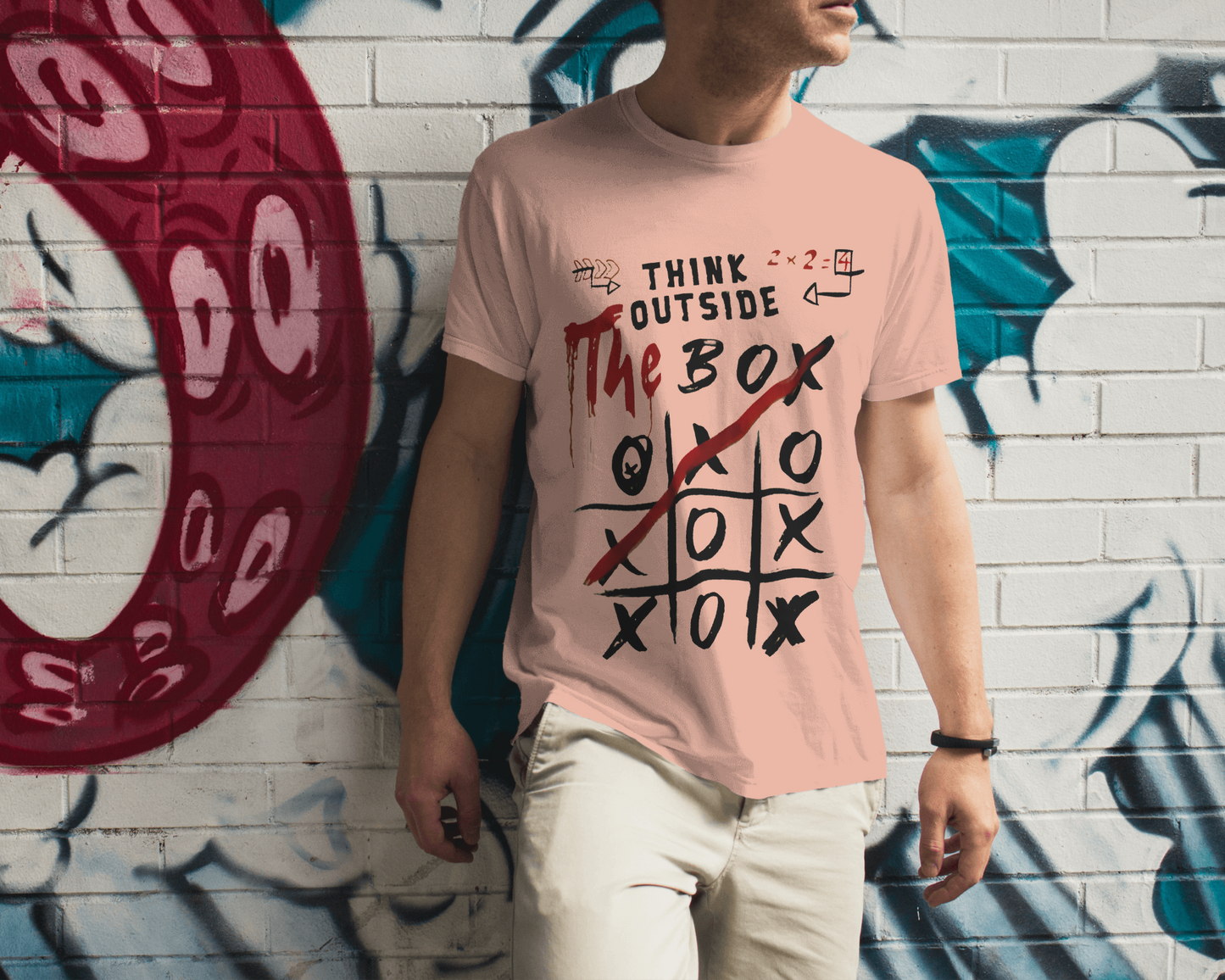 Round Neck T-Shirt with XO Game Design