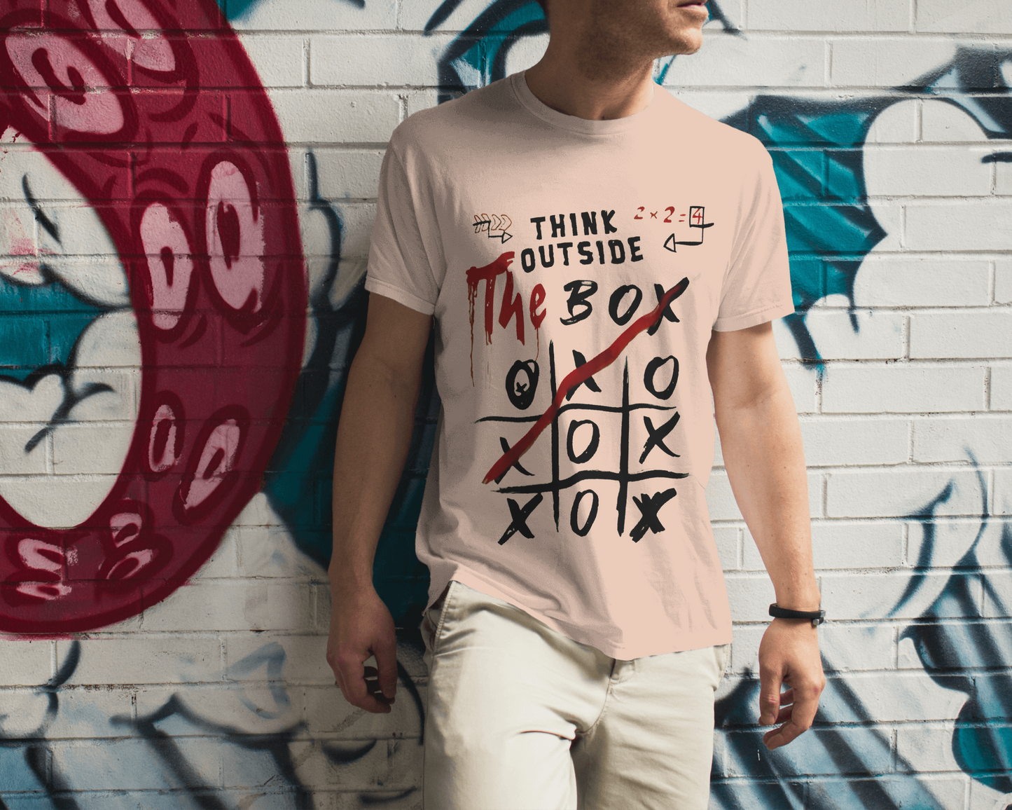 Round Neck T-Shirt with XO Game Design