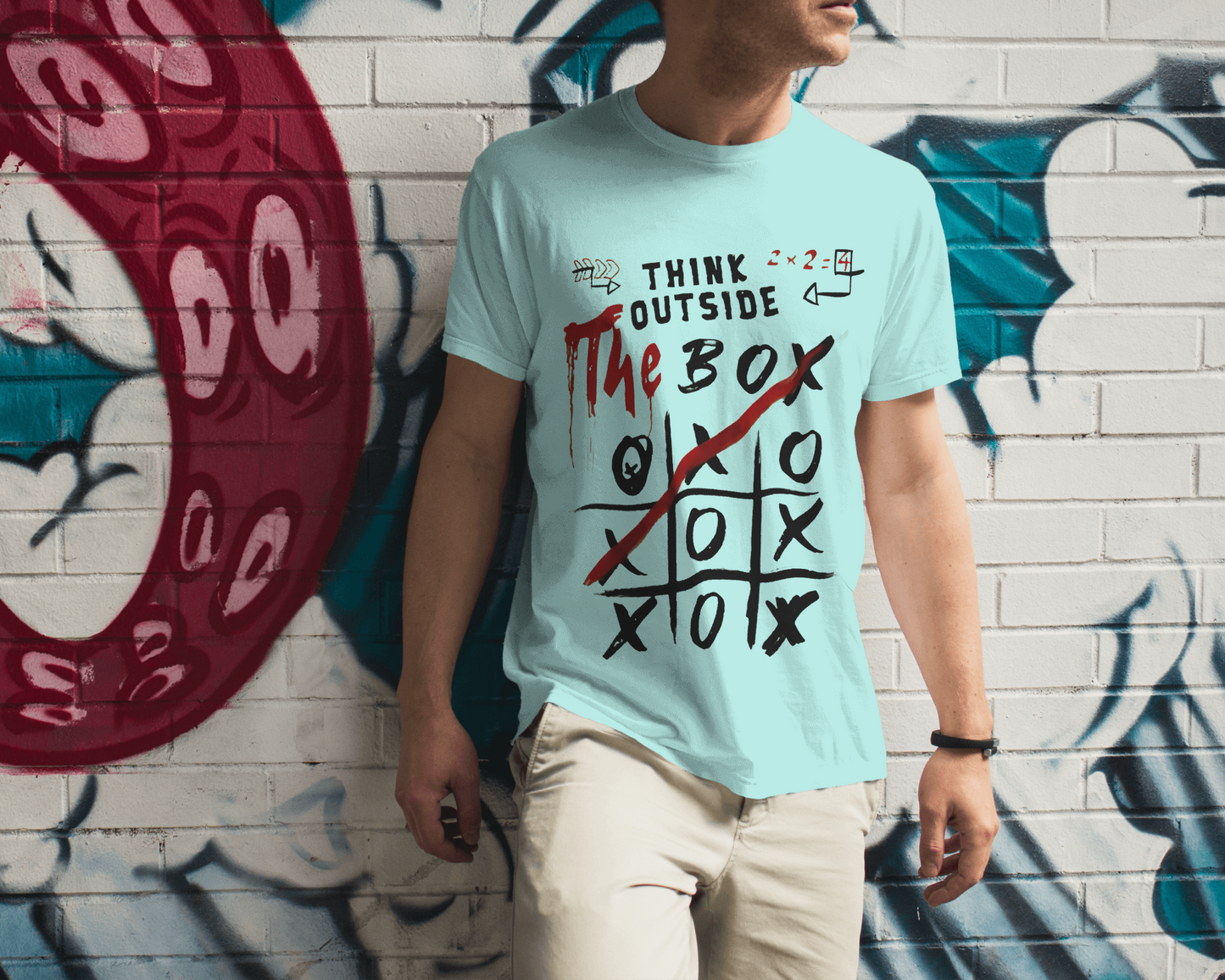 Round Neck T-Shirt with XO Game Design