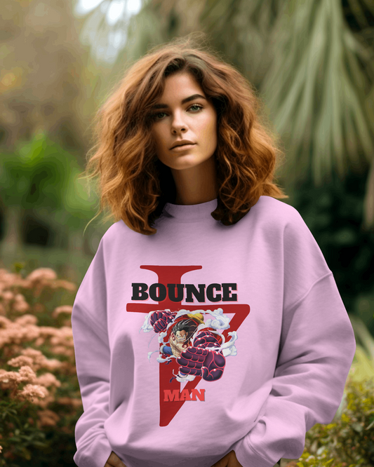 Womens Sweatshirt with Bounce Man Design